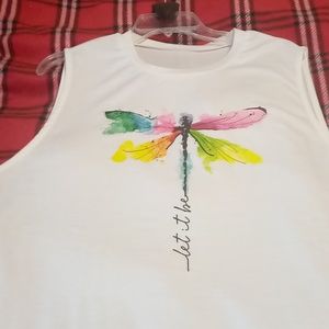 Sleeveless shirt new never worn. It was too big for me. Too big under arms